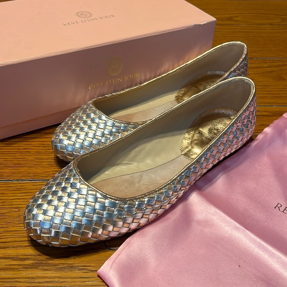 reve d'un jour gold and silver flats size 40
